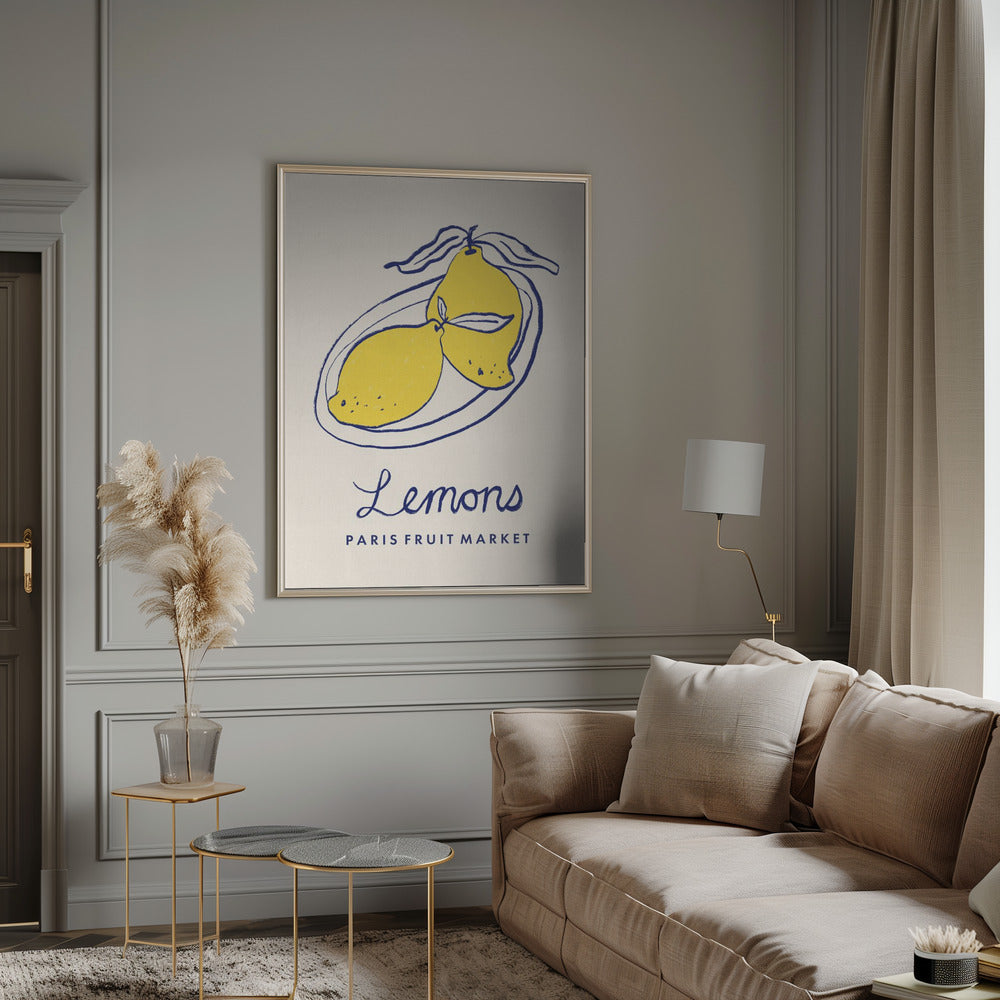 Food Art - Lemons Paris Fruit Market Poster