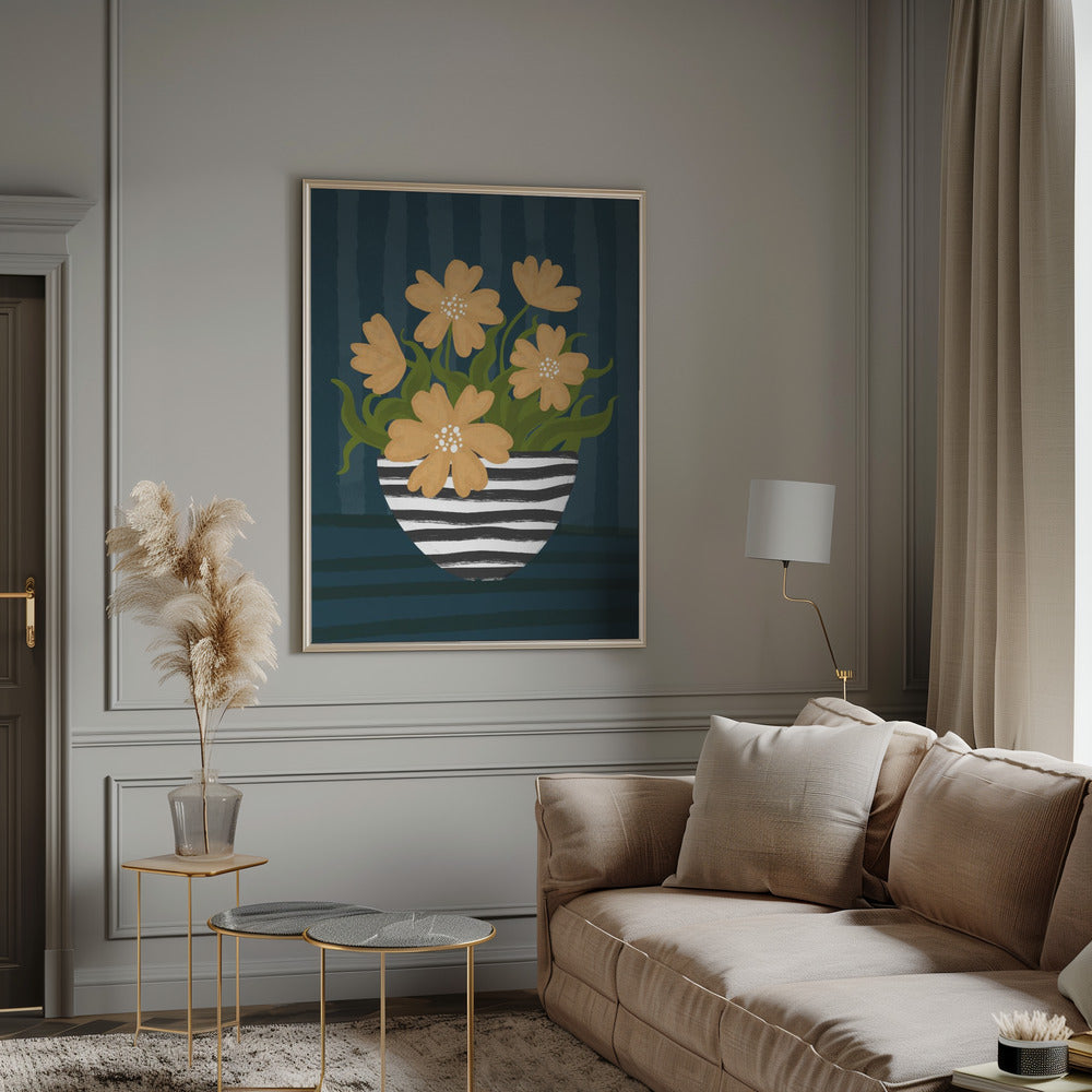 Striped Vase Poster