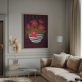 Striped Vase Poster