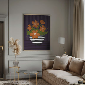 Striped Vase Poster