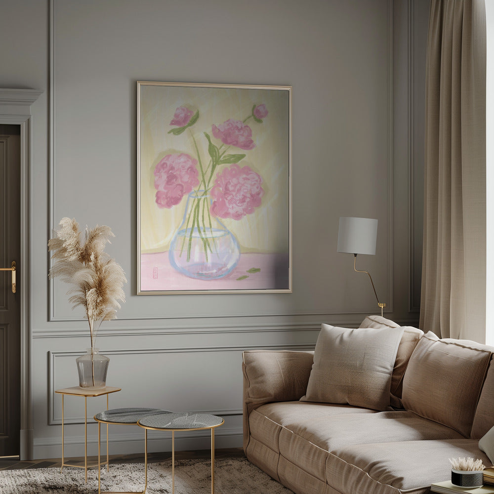 A Vase of Peonies Poster