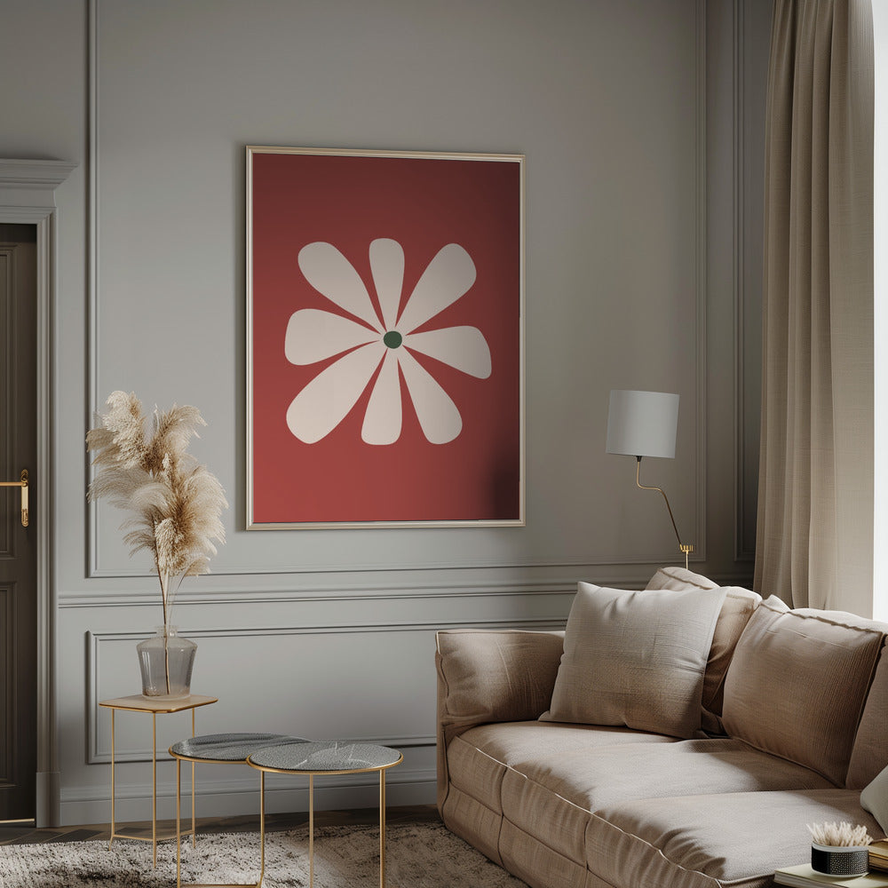 Big Flower - Beige Poster