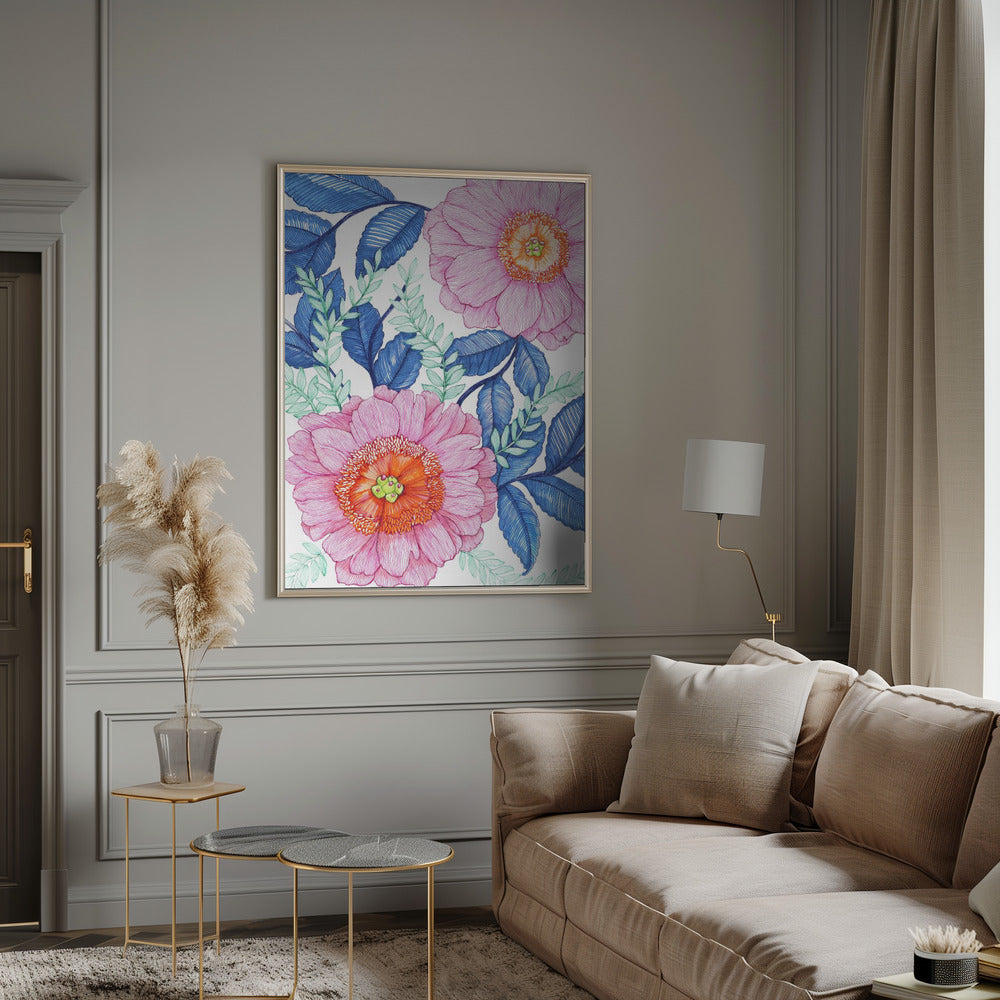 Pink Florals Poster