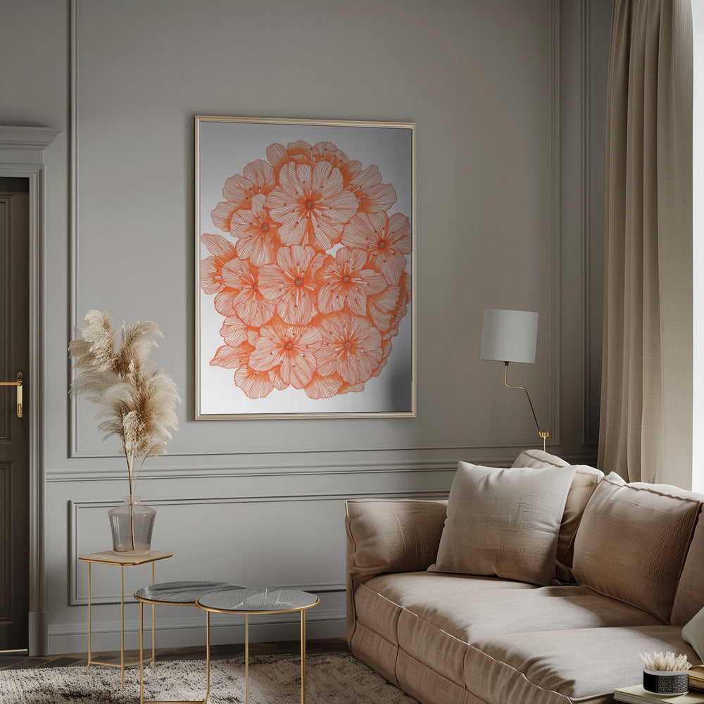 Big Orange Flowers Poster