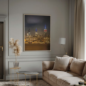 Magnificent midtown Manhattan skyline with Little Island Poster