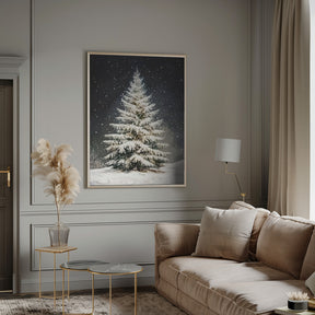 Snowfall Christmas Tree Poster