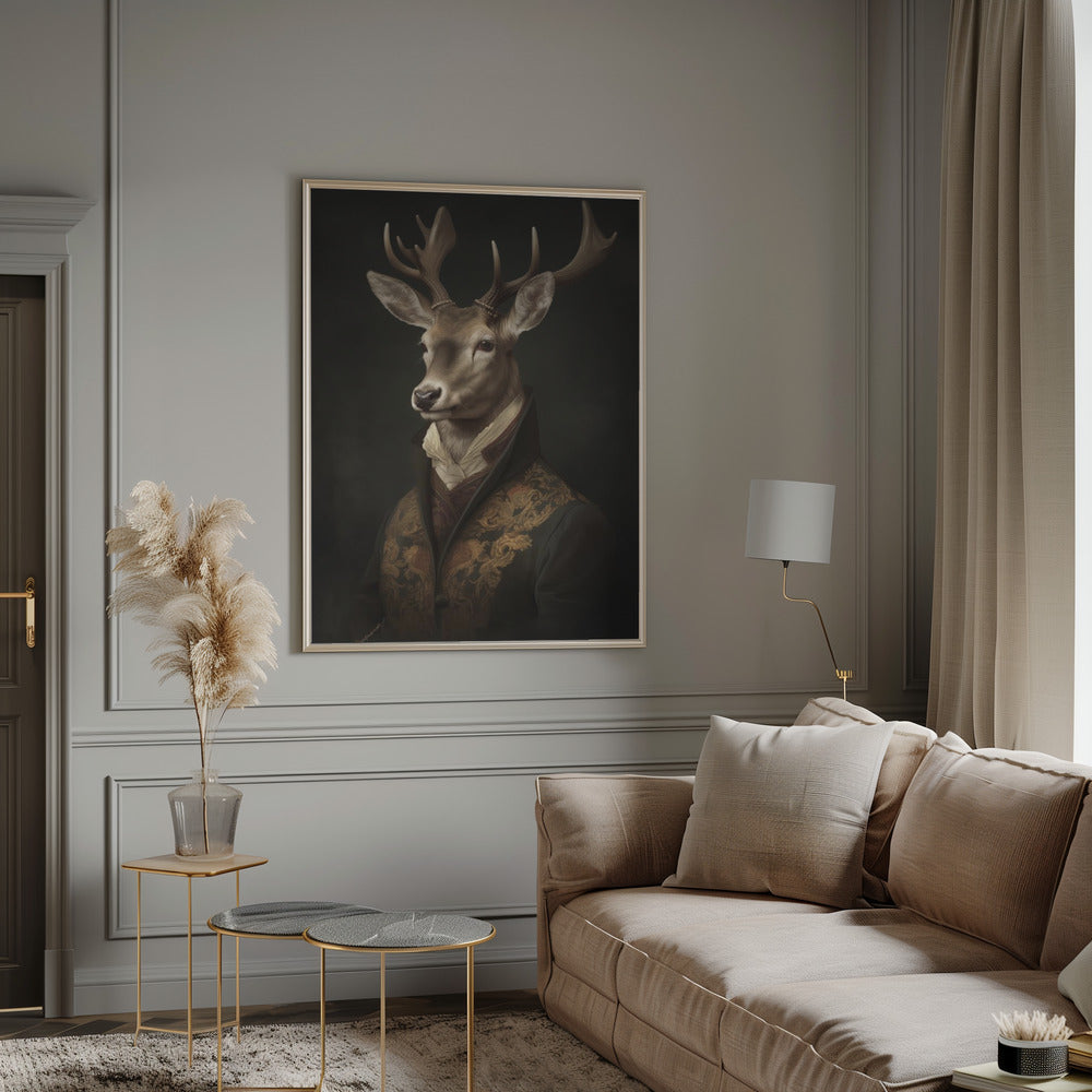 Stag Portrait Poster