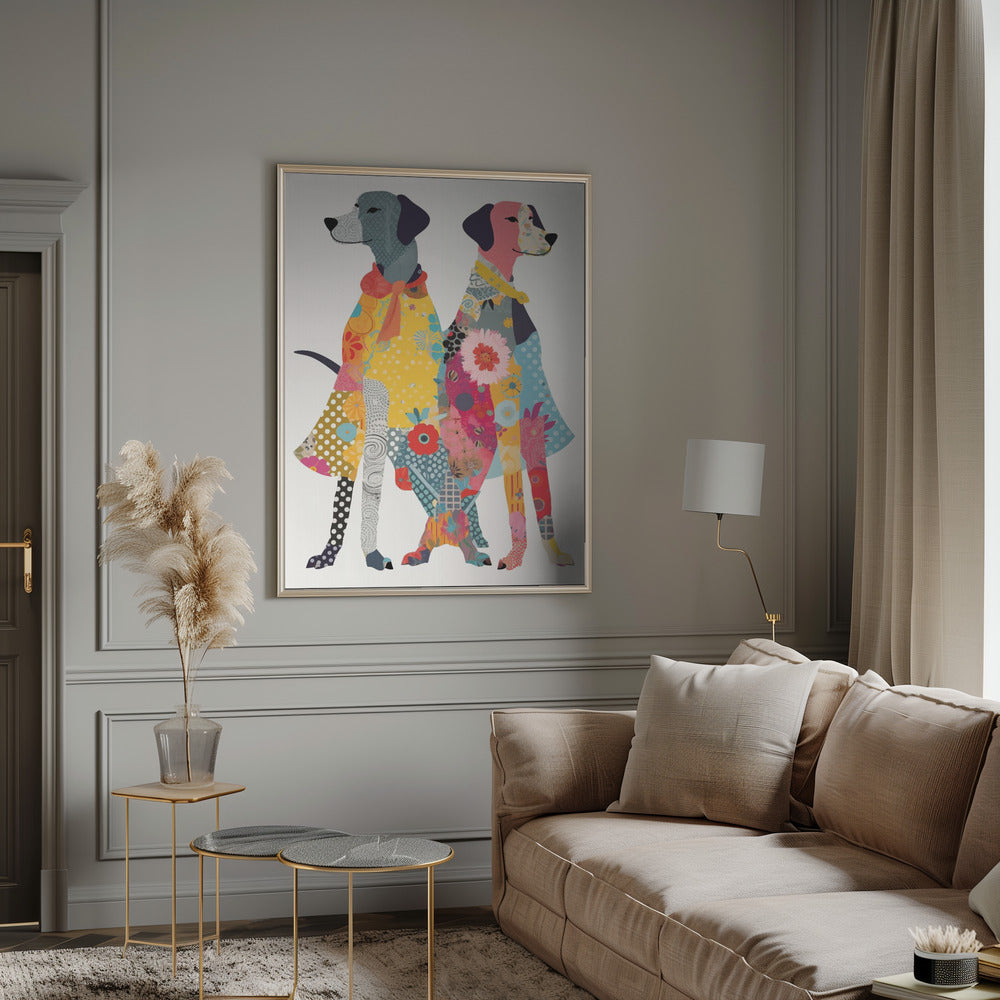 Colorful Dogs Poster