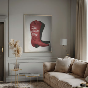 Cowgirl red boot print Poster