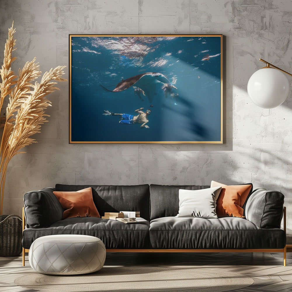 Dive with Manta Ray Poster