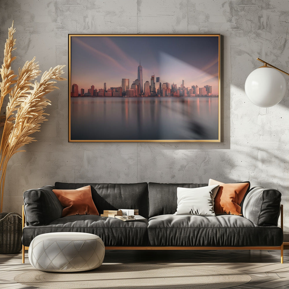 Lower Manhattan at dusk Poster