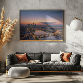 Frankfurt Skyline at sunset Poster