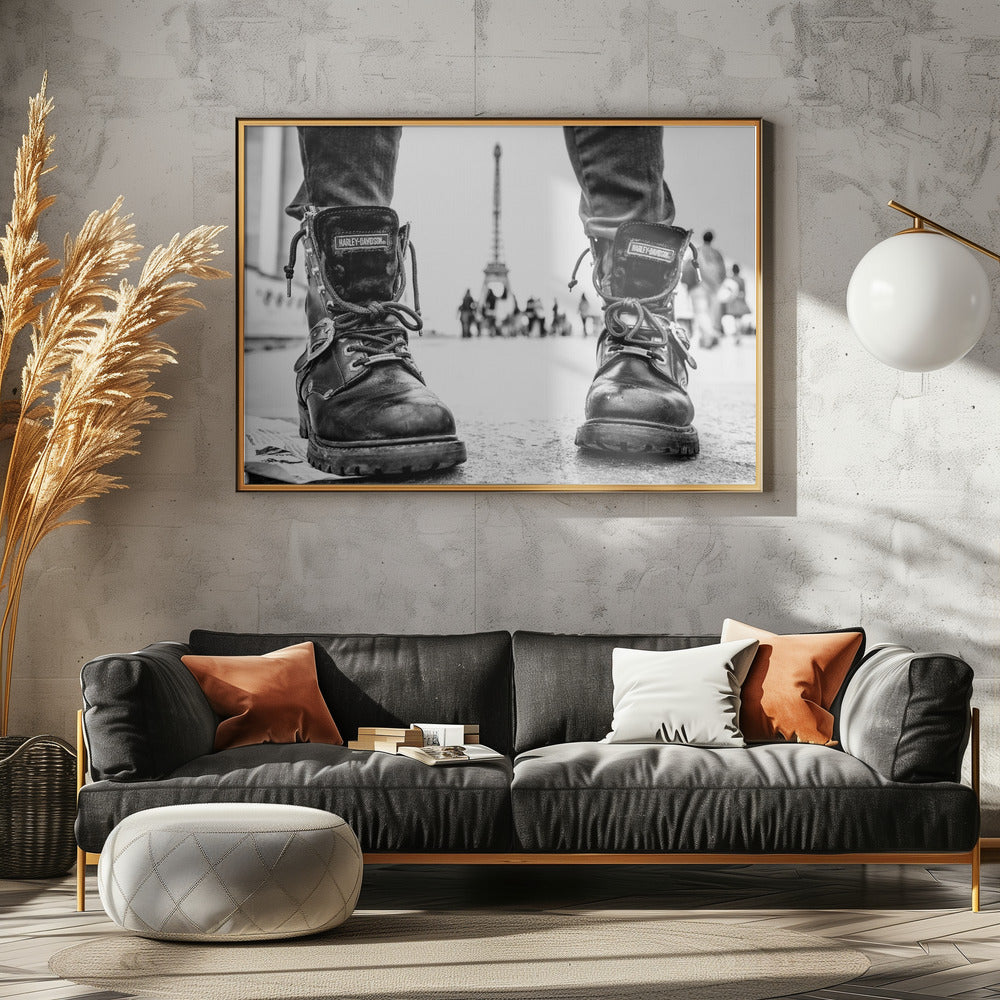 Biker Boots in Paris Poster