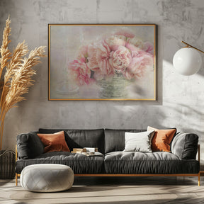 A Posy of Pink Peonies Poster