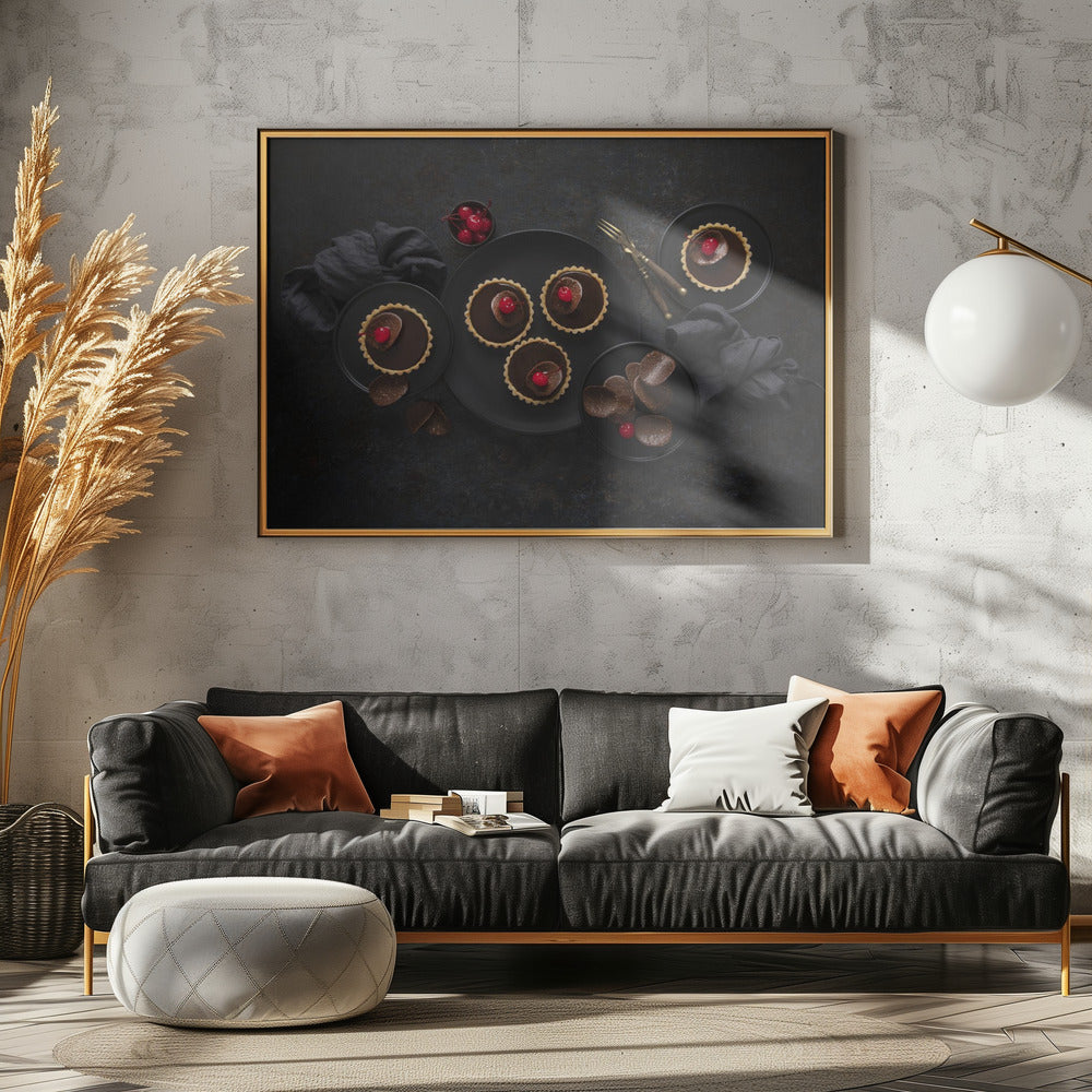 Chocolate cherry tartlets Poster