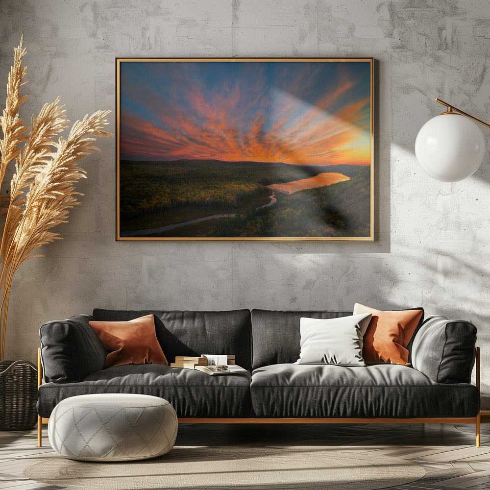 Sunset over Porcupine Mountains Poster