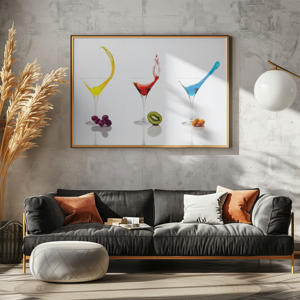 Cocktails and Fruit Poster