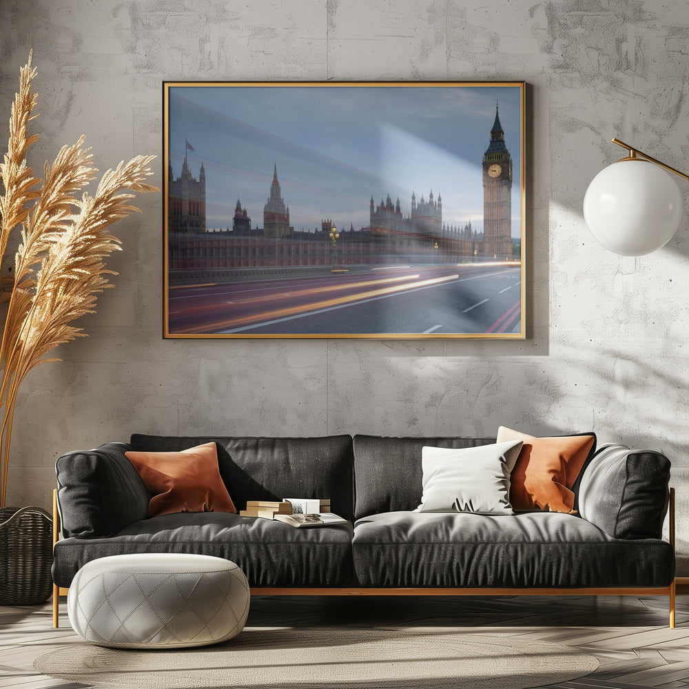 Big Ben with bright trails Poster