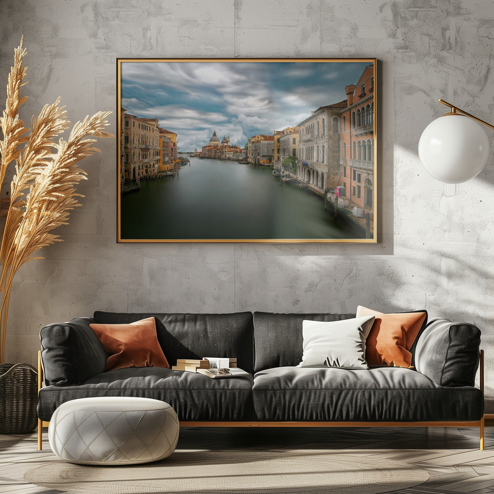 Stormy weather on the Grand Canal Poster