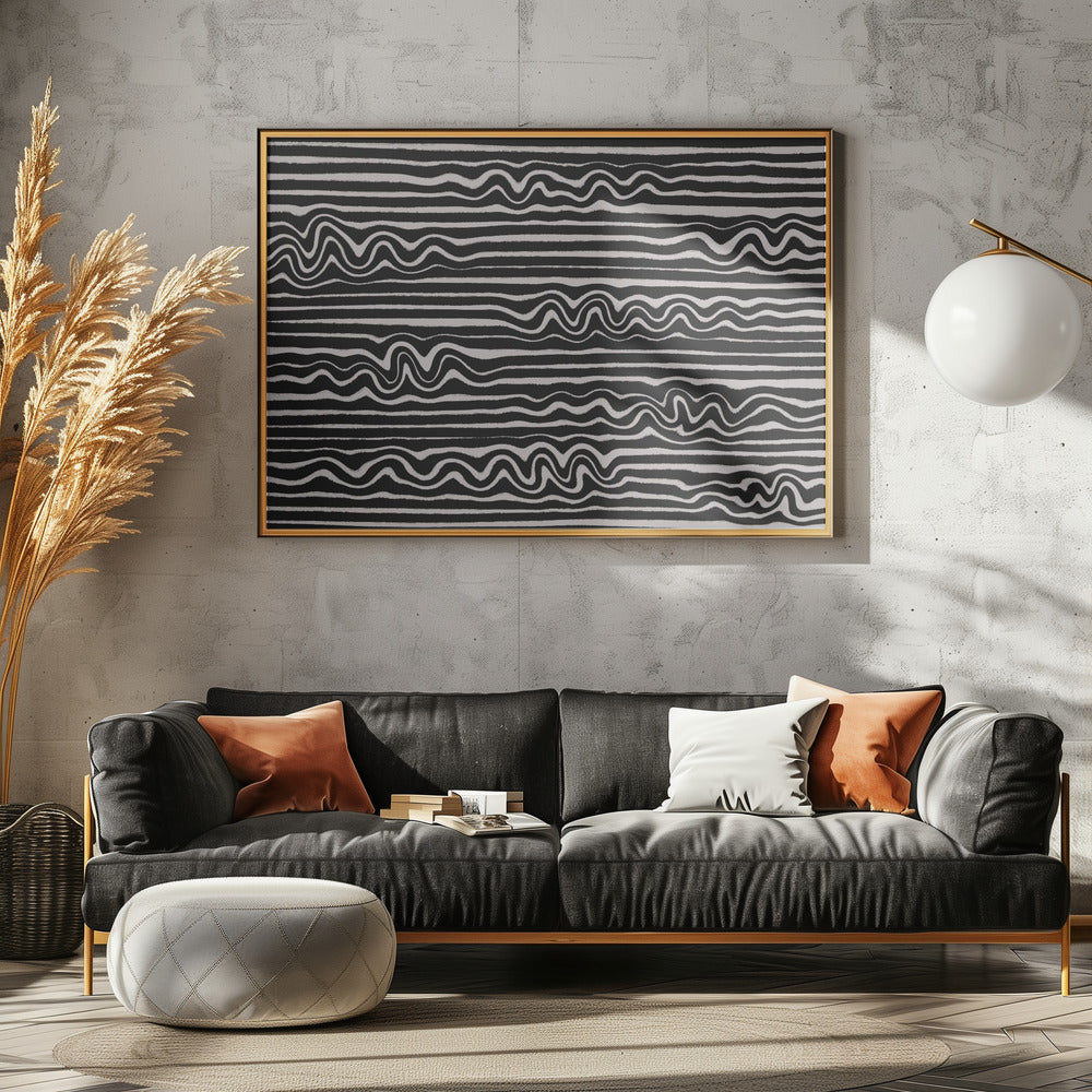 Wavey Stripes Square Poster