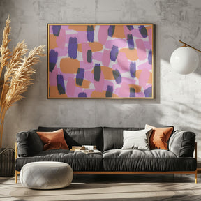 Layered Purple Strokes Pattern Poster