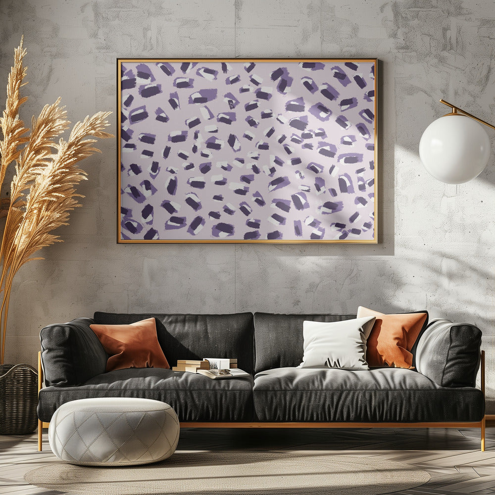 Scattered Small Purple Strokes Pattern Poster