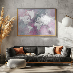 Detailed world map with cities Taliessa Poster