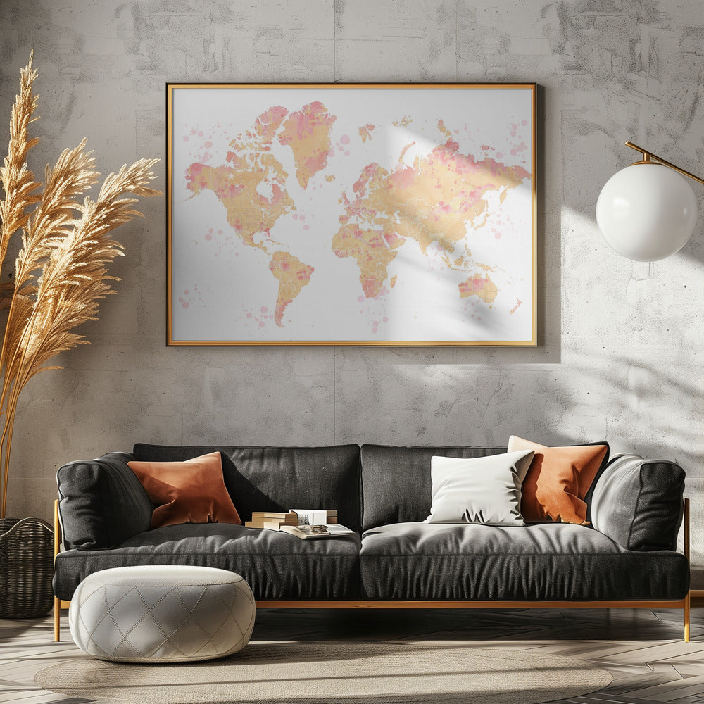 Amanda world map silhouette Poster