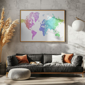 Jude watercolor world map Poster