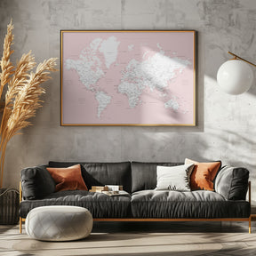 Leire world map in Spanish Poster