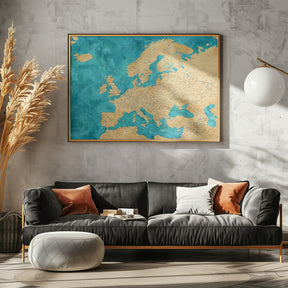 Lexy detailed Europe map Poster