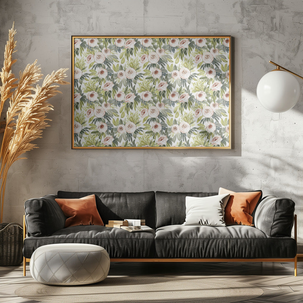 Ananada watercolor botanical pattern Poster