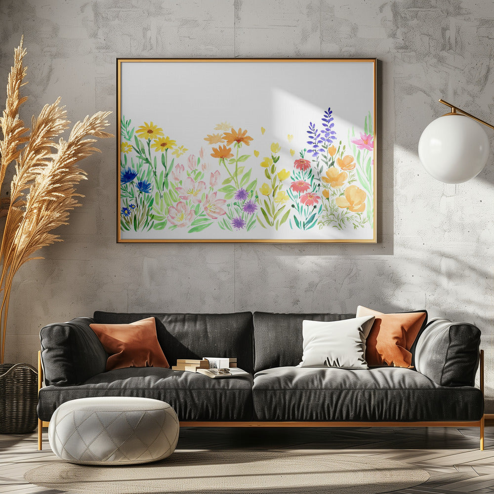 Watercolor wildflowers Poster