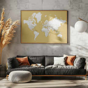 Detailed world map with cities, Andrew Poster