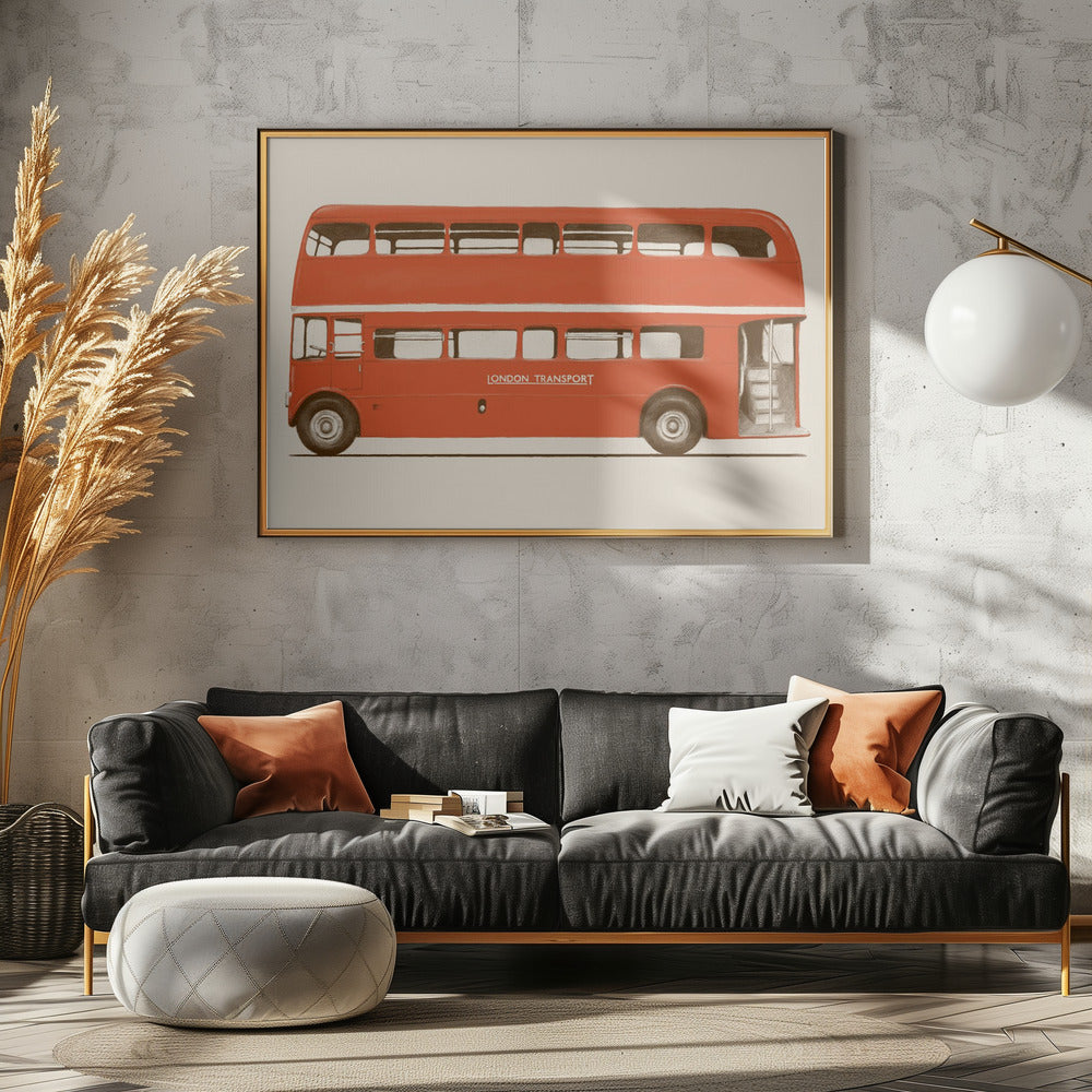 Red English Bus Poster