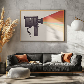 Movie Camera Rainbow Poster