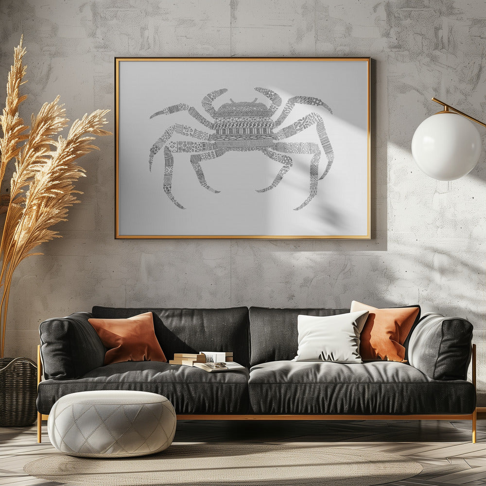 Crab Grey Poster Grey Poster