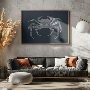 Crab Blue Poster Blue Poster