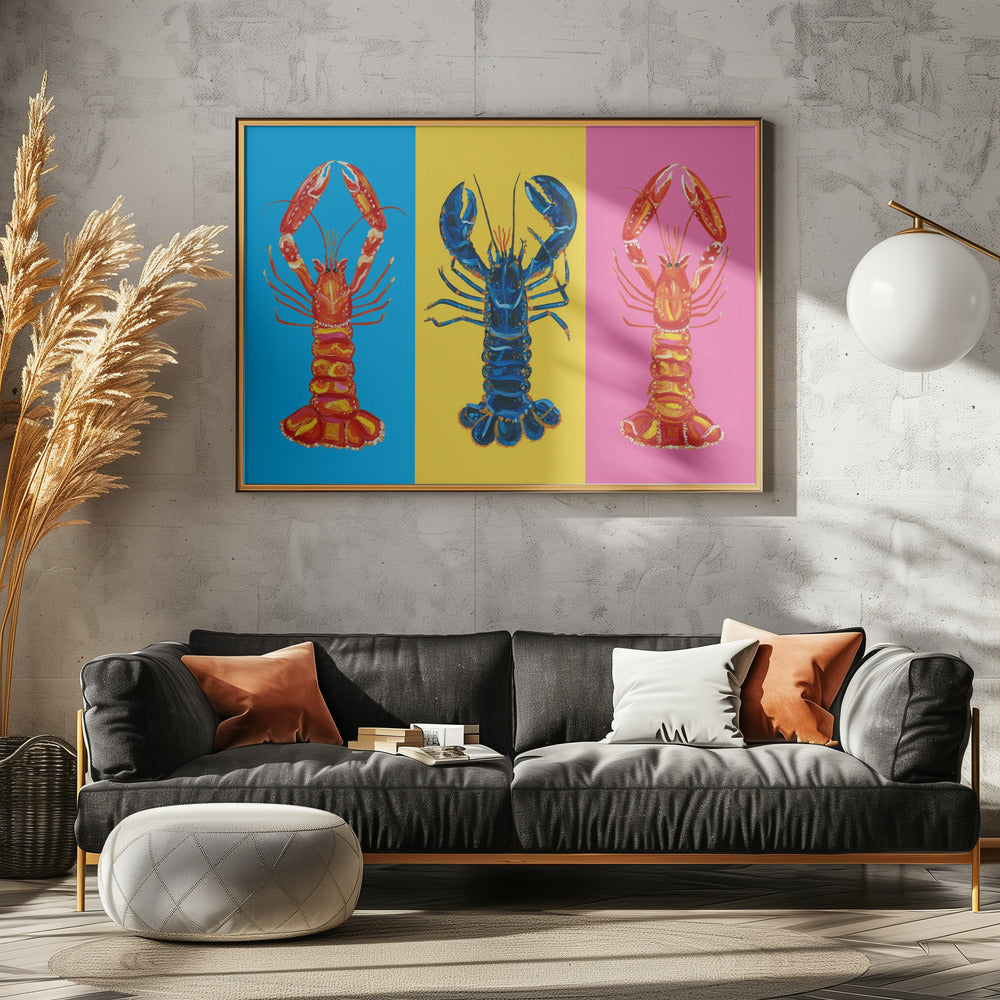 Lobster Langoustines Pop Art Poster