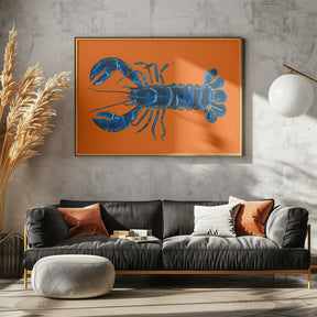 Lobster On Orange Poster