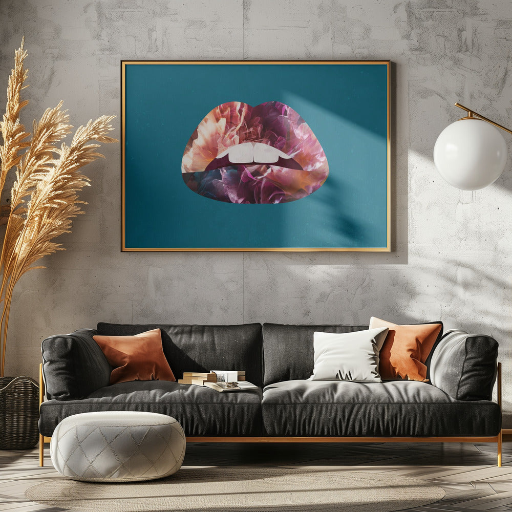 Floral Lips Poster