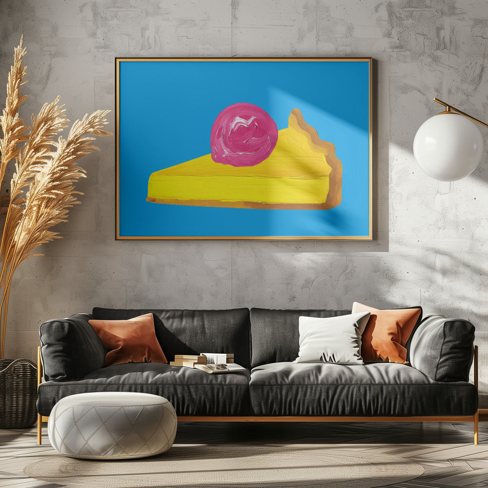 Lemon Tart With Raspberry Ice Cream Poster