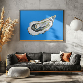 Oyster By the Sea Blue Poster