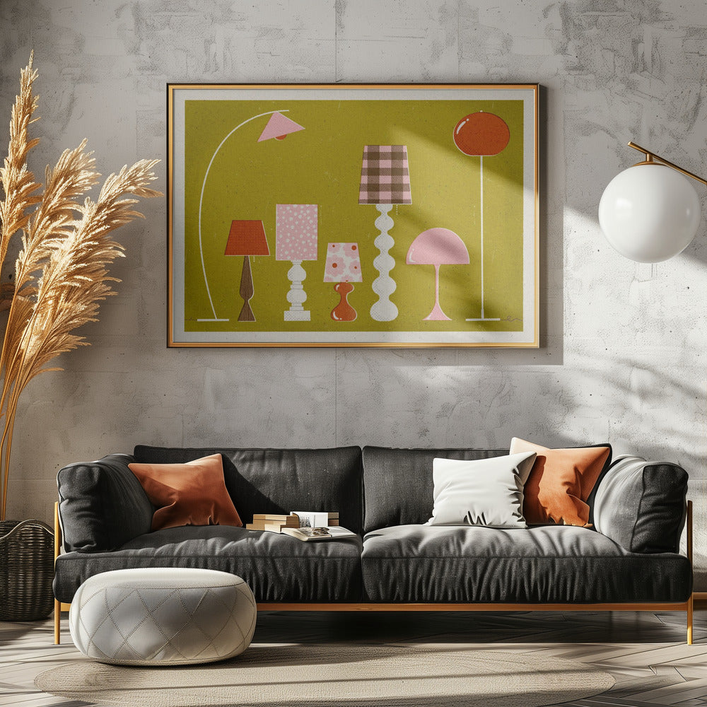 Mid Century Modern Lamps Poster