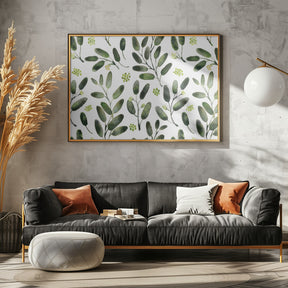 Lisa watercolor seeded eucalyptus pattern Poster