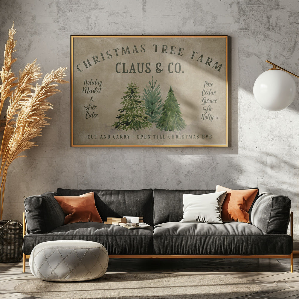 Vintage Christmas tree farm (1) Poster