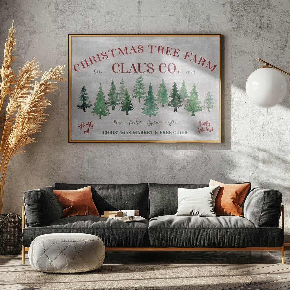 Vintage Christmas tree farm (2) Poster