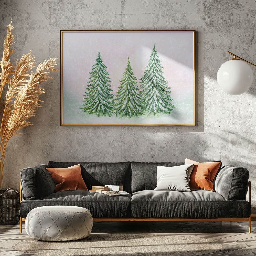 The snowy trees Poster