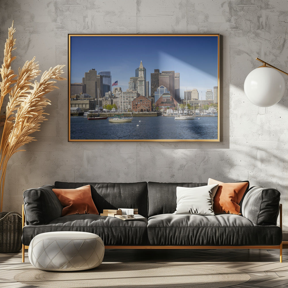 BOSTON Skyline North End &amp; Financial District Poster