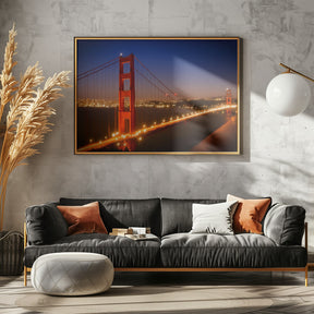 Evening Cityscape of Golden Gate Bridge Poster